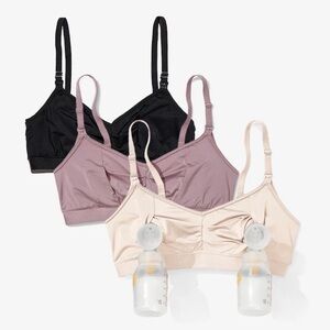 Bodily Do Anything Nursing & Pumping Bra 3-Pack Black XL